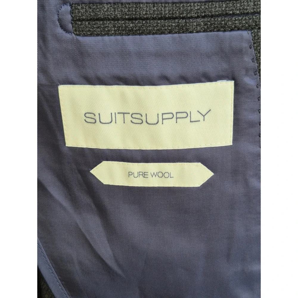Suitsupply E. Thomas Havana Pleated HL int Wool Sport Coat Grey Slim Cut 42R 44R
